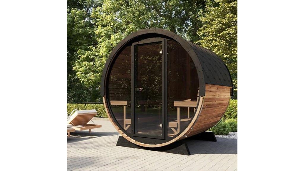 backyard sauna with heater