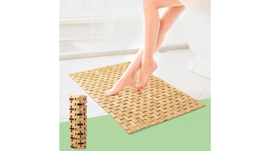 bamboo bathroom shower mat