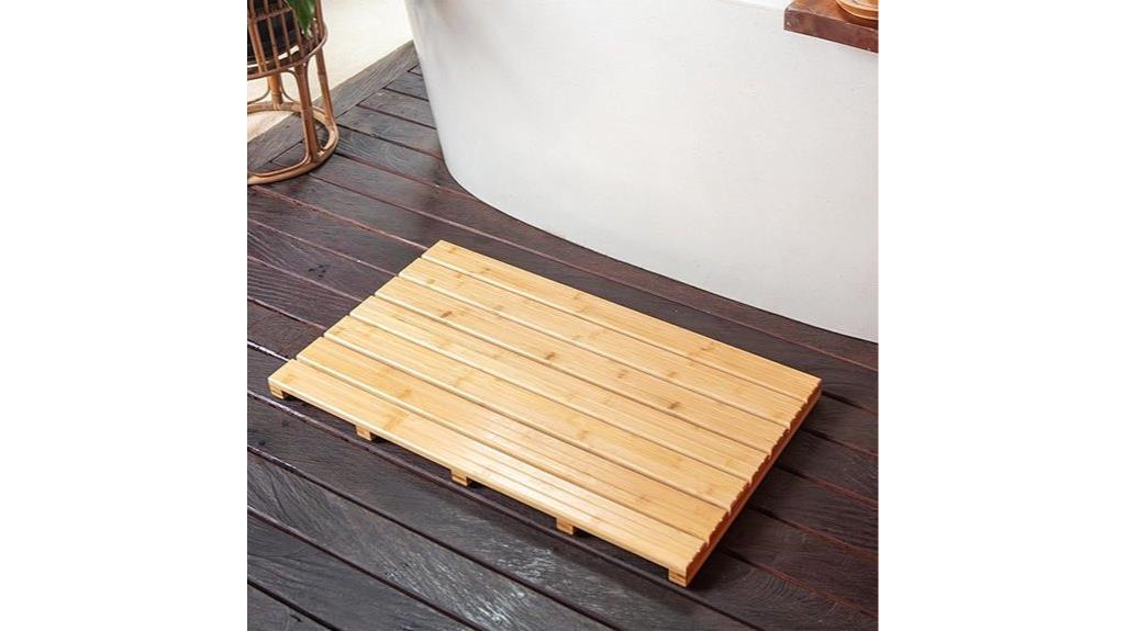 bamboo non slip bath mat