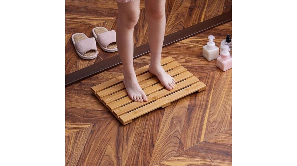 bamboo non slip bath mat