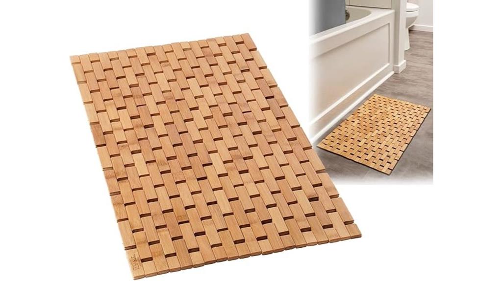 bamboo wooden bathroom mat