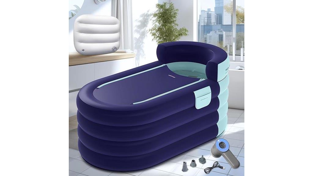 blue adult inflatable bathtub