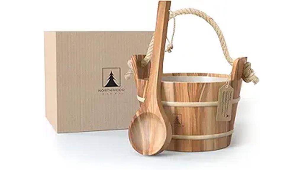 cedar sauna bucket set