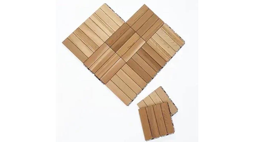 cedar wood deck tiles
