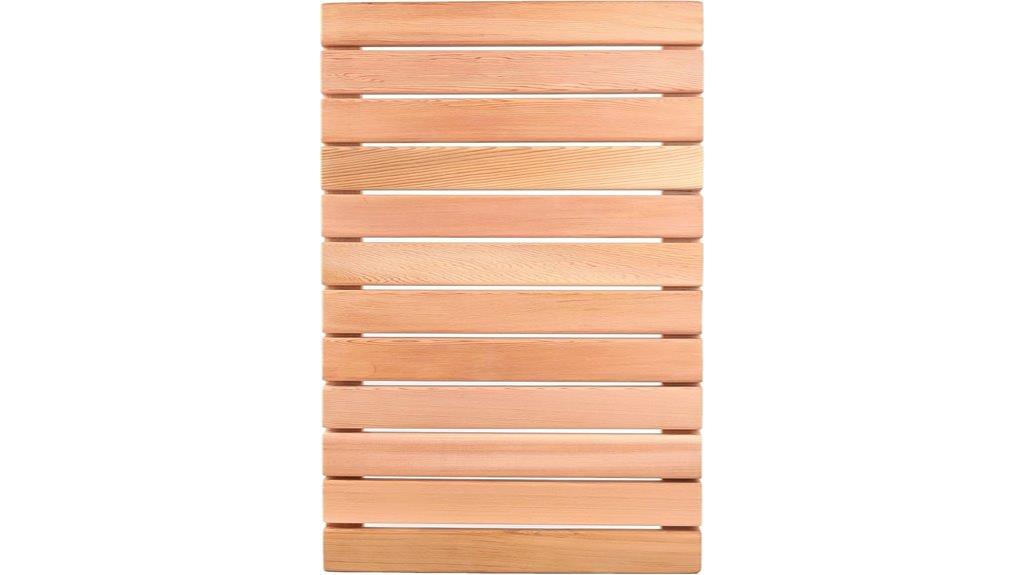 cedar wood shower mat