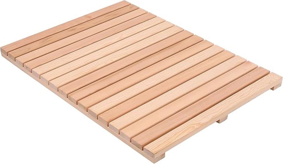 cedar wood shower mat