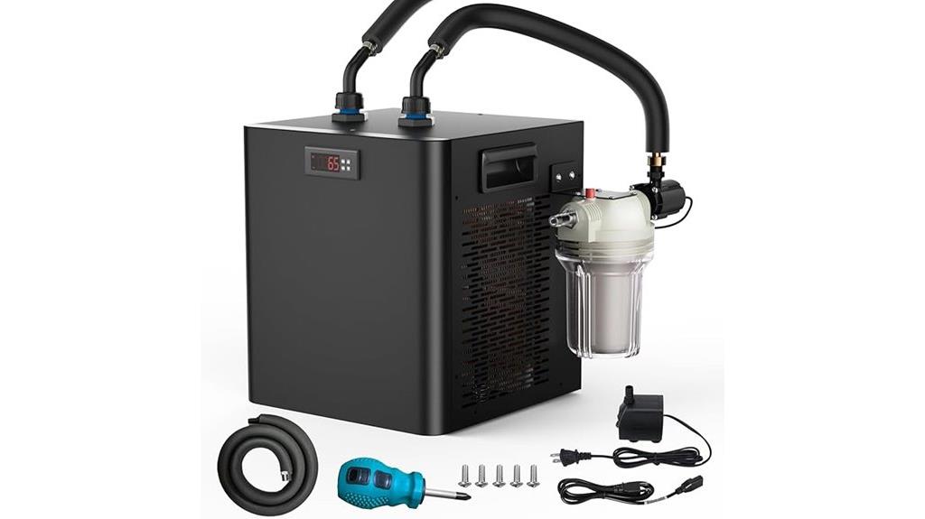 chiller with pump hoses