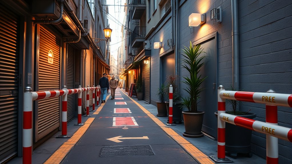 clear walkways and signage