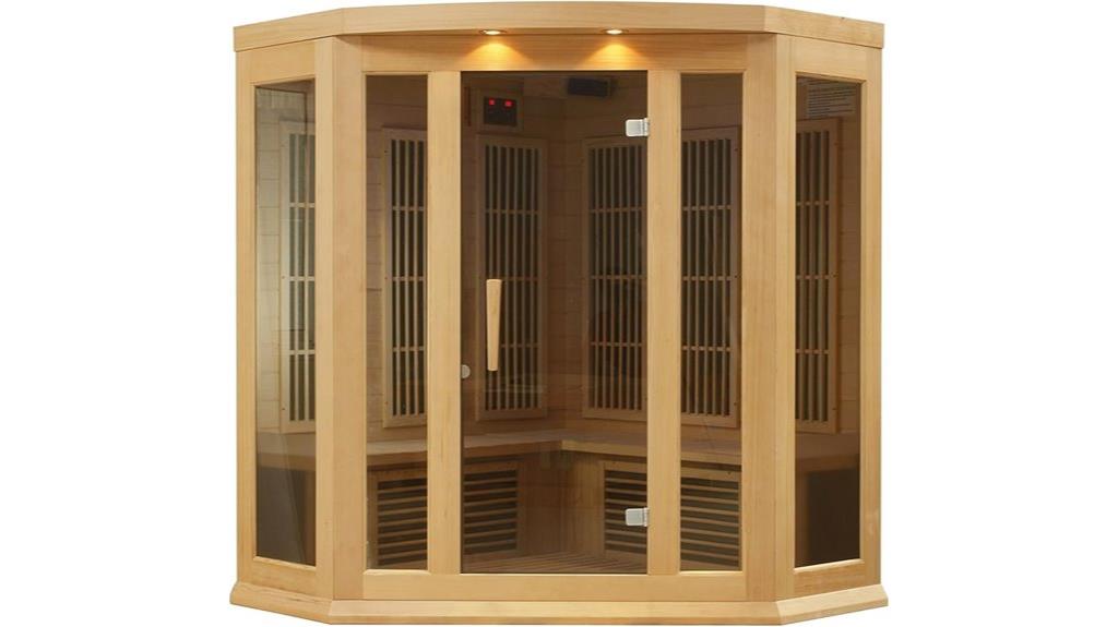 compact infrared sauna corner