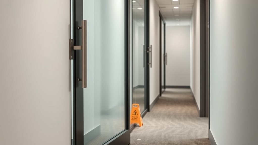 correct door swing prevents hazards