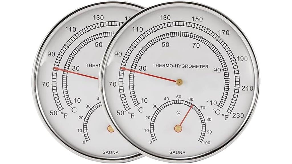 dual sauna temperature gauges