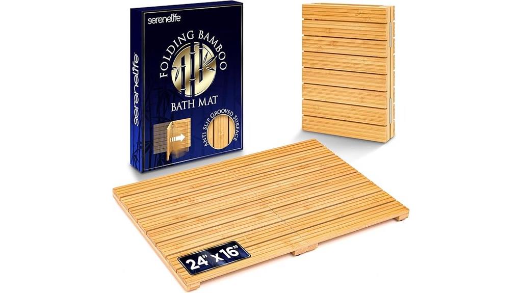 foldable bamboo bath mat