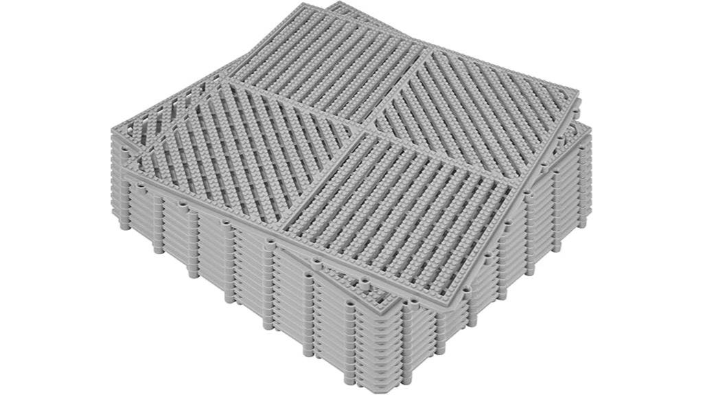 gray rubber drain mats