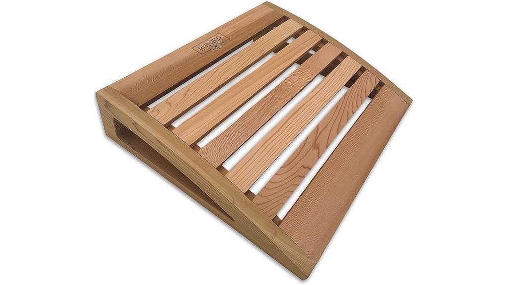 handcrafted cedar sauna headrest