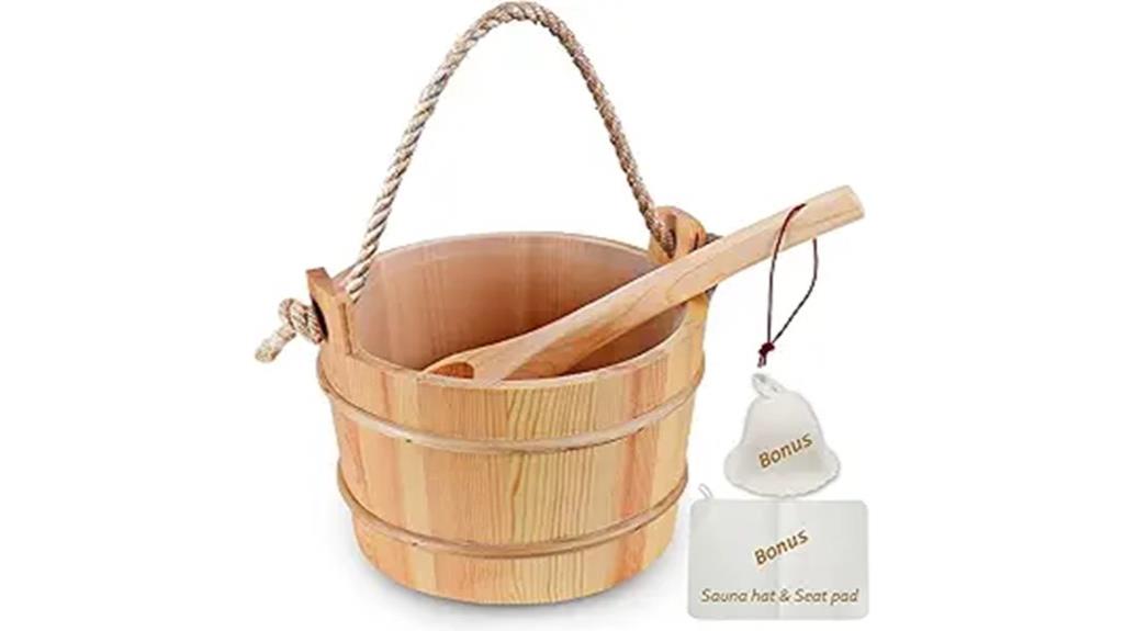 handmade wooden sauna bucket