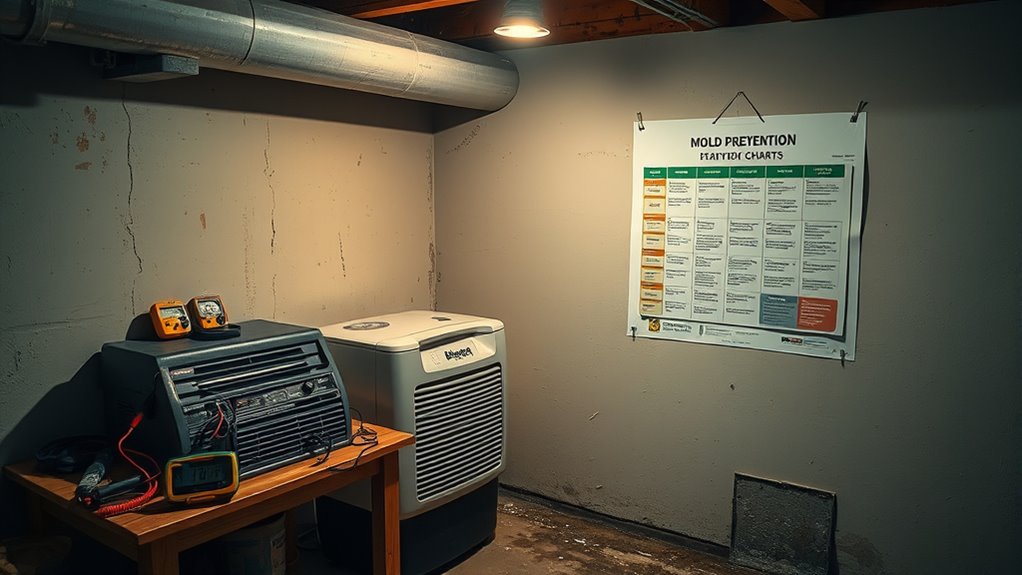 identify moisture prone areas regularly