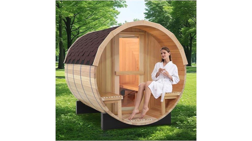indoor outdoor barrel sauna