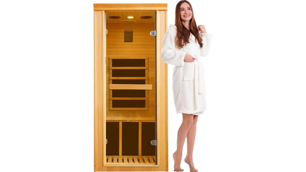 infrared sauna with glass door