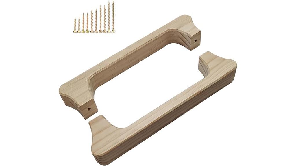 large wooden door handle