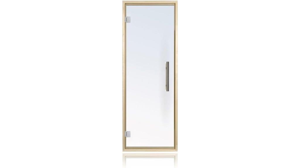 left hanging tinted glass door
