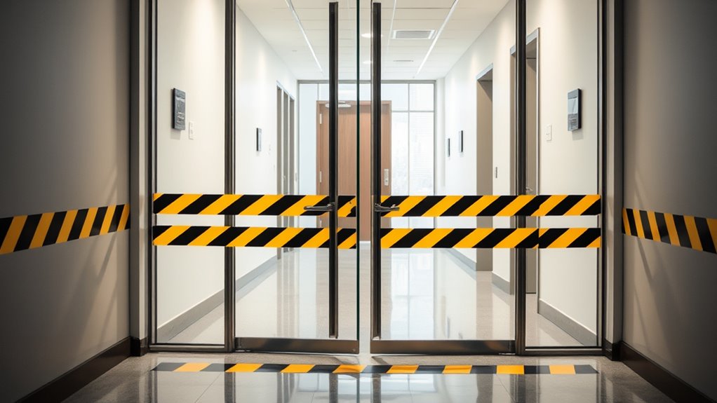 maintain unobstructed door clearance