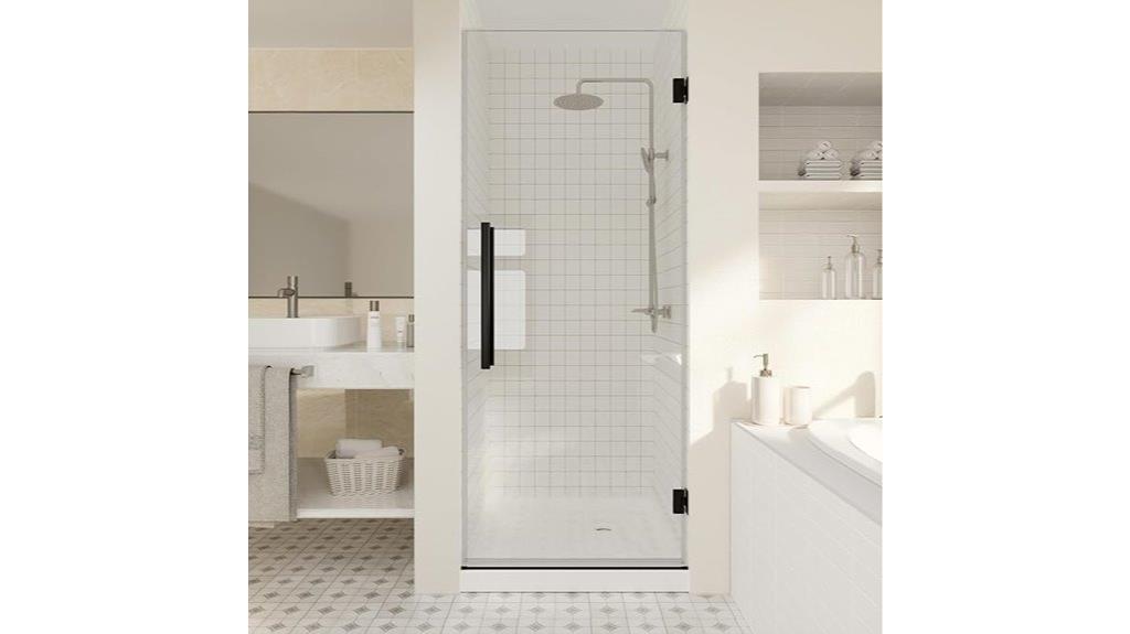 matte black frameless shower