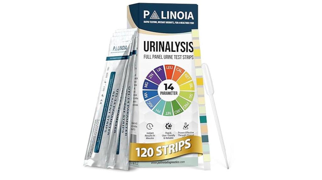 multiple urinalysis test strips