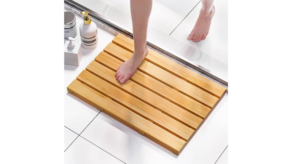 natural bamboo bath mat