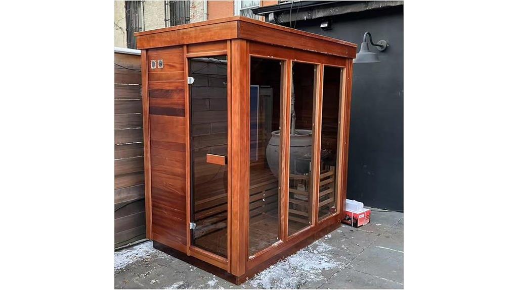 outdoor cedar sauna for four