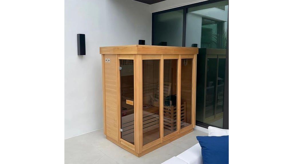 outdoor hemlock sauna for four