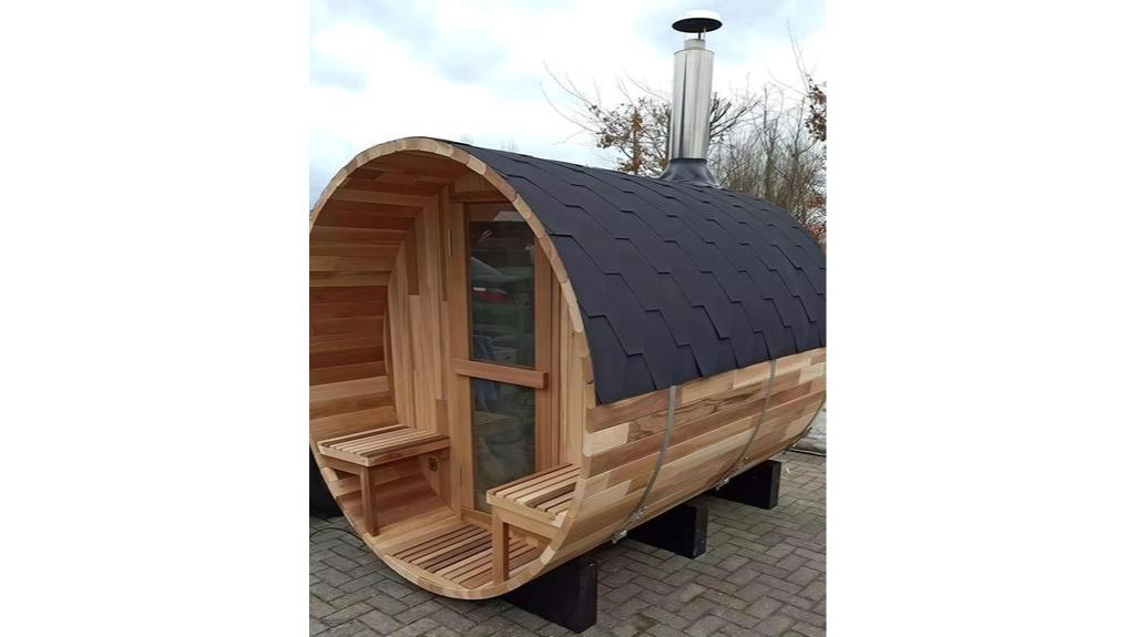 outdoor red cedar sauna