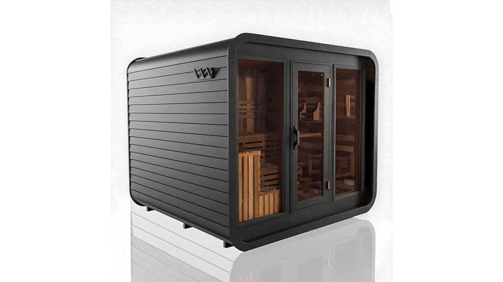 outdoor sauna with stove