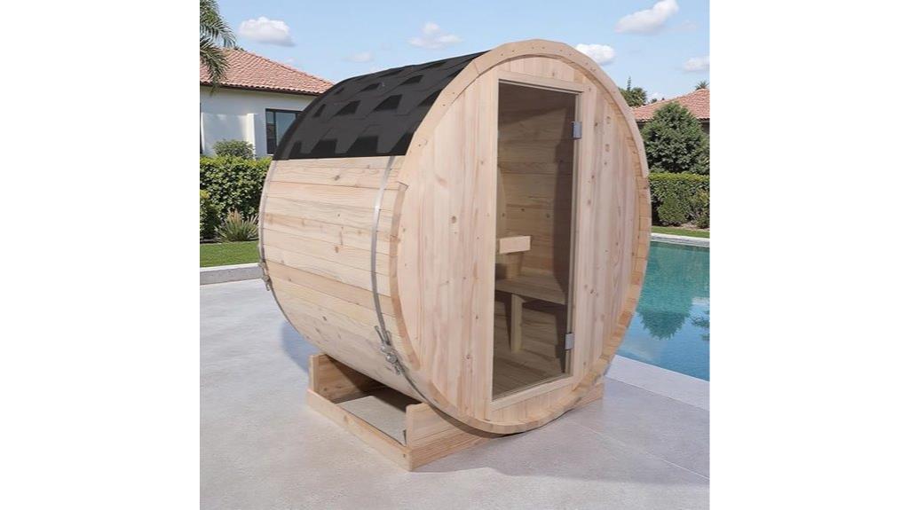 outdoor wood sauna for two