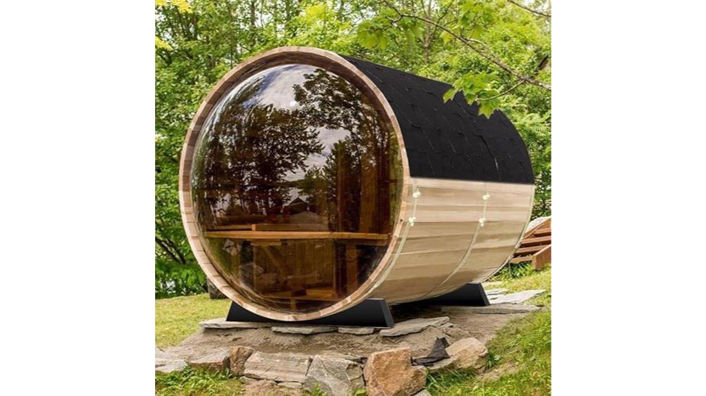 outdoor wooden sauna