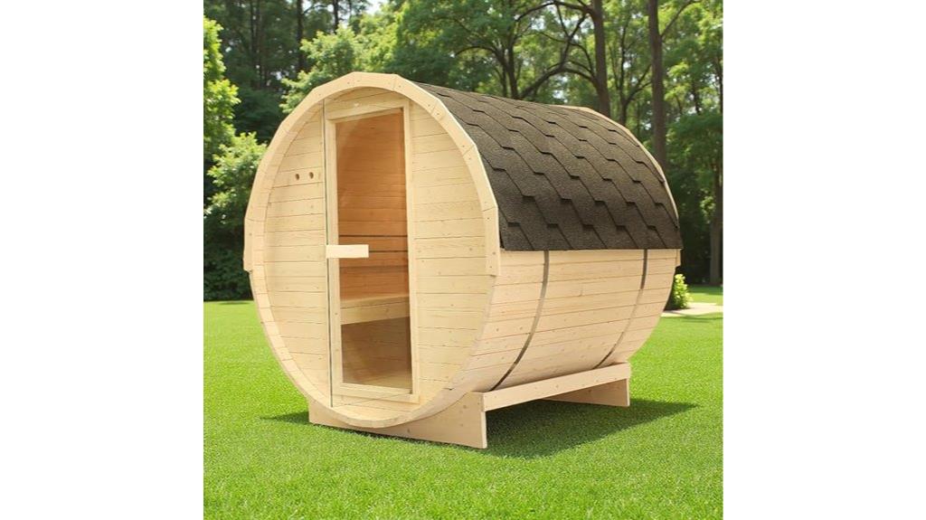 outdoor wooden sauna