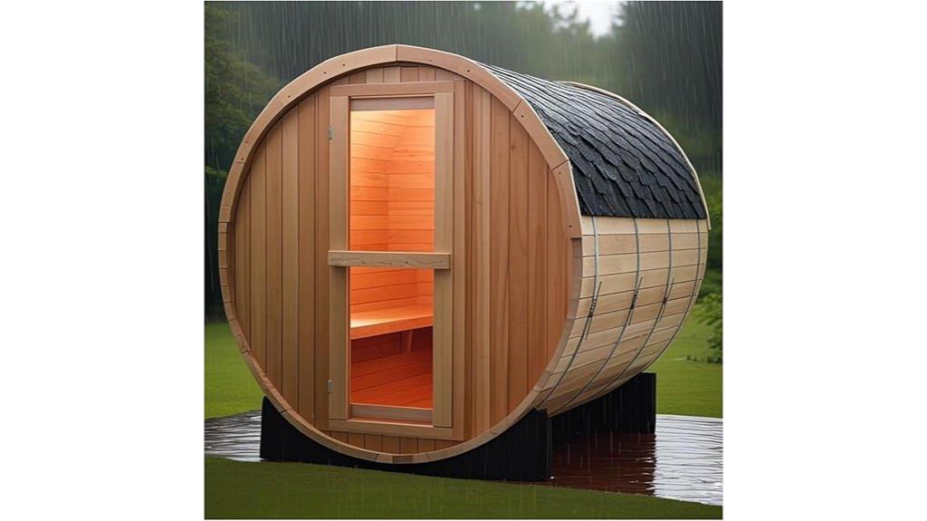 outdoor wooden sauna