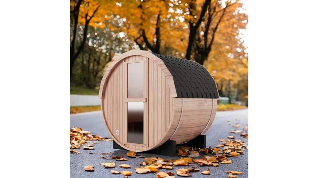 outdoor wooden steam sauna