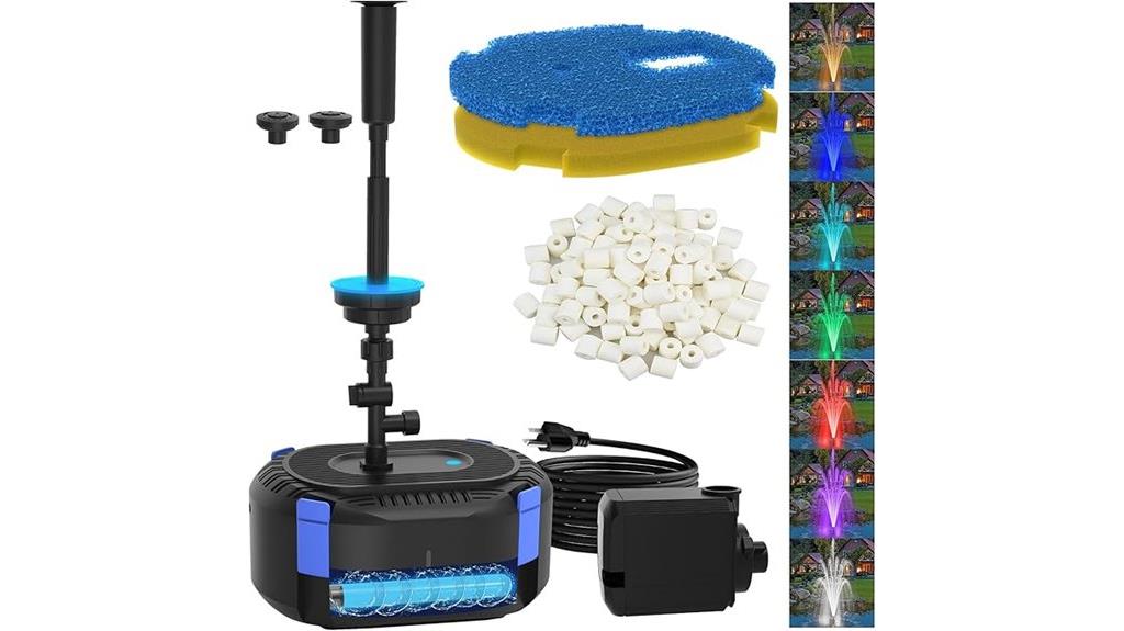 pond fountain kit with led