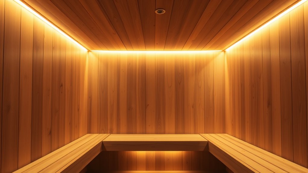 safe stylish sauna lighting