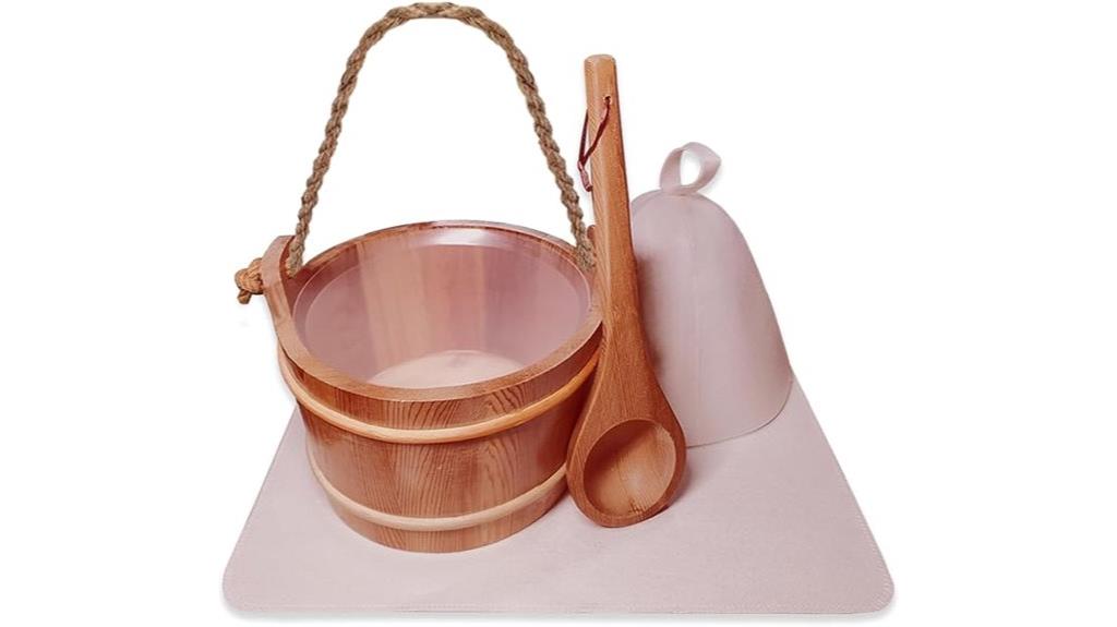 sauna bucket ladle hat