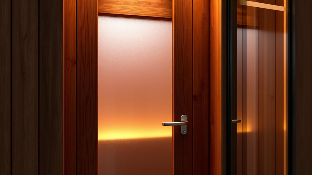 sauna door material features