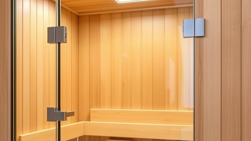 sauna door safety features