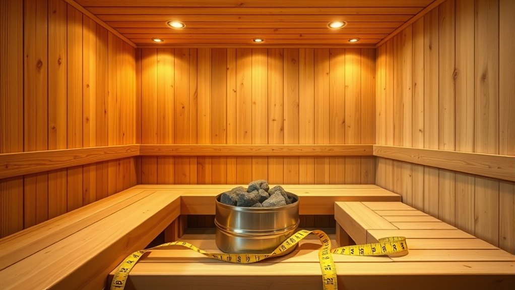 sauna size and heating