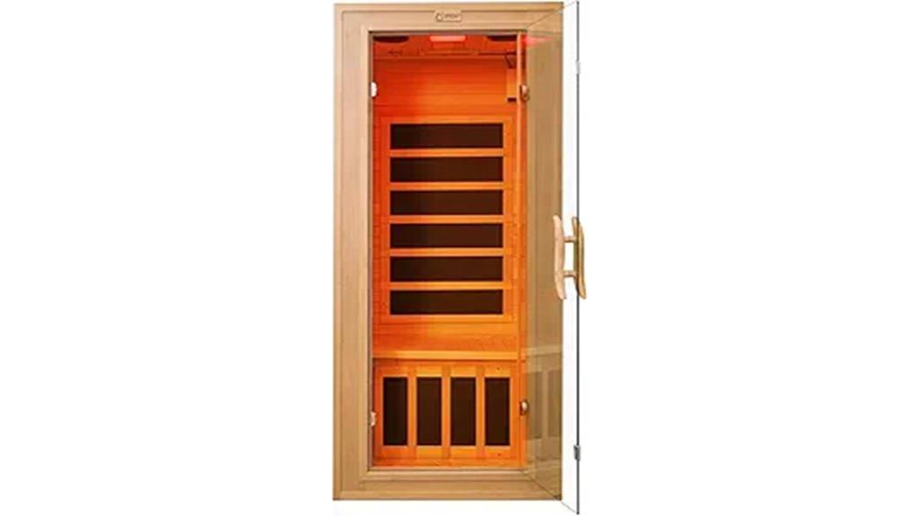 single infrared sauna with red light