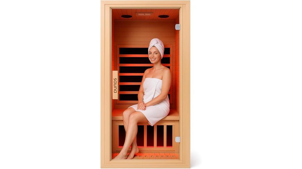 single person wooden sauna