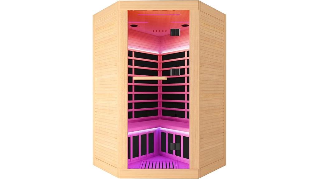 small infrared sauna with color therapy