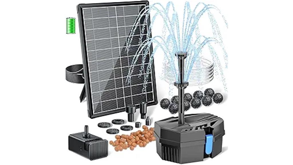 solar powered pond fountain
