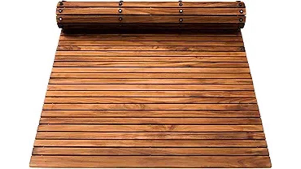 solid teak outdoor mat