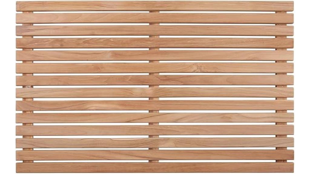 teak bath mat indoor