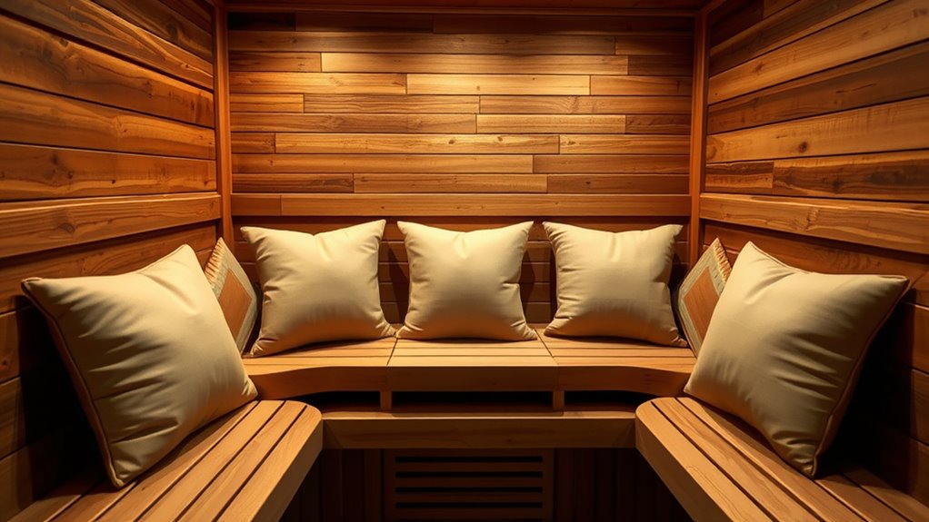 top corner sauna backrests